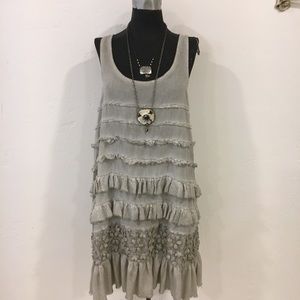 Black Swan Ruffled Grey Dress.